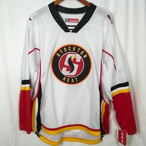 NWT‎ Stockton Heat AHL Hockey CCM Jersey Size XL Made in Canada